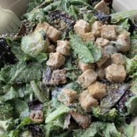 Chicken Caesar Salad · Favorite. Chicken protein and power greens lightly tossed with vegan Caesar dressing.