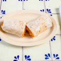 Junior Burrito Dinner · Junior burrito of your choice
served with rice and beans.