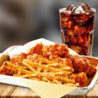 Boneless Wings Combo · Served with fries and drink. Seasoned to perfection, handspun wings with over 4 sauce and di...