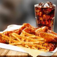 Traditional Wings Combo · Served with fries and a drink. Seasoned to perfection with over 4 sauce and dipping sauce op...