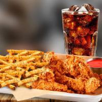 Chicken Tenders Combo · Served with fries and a drink. Seasoned to perfection with over 4 sauce and dipping sauce op...