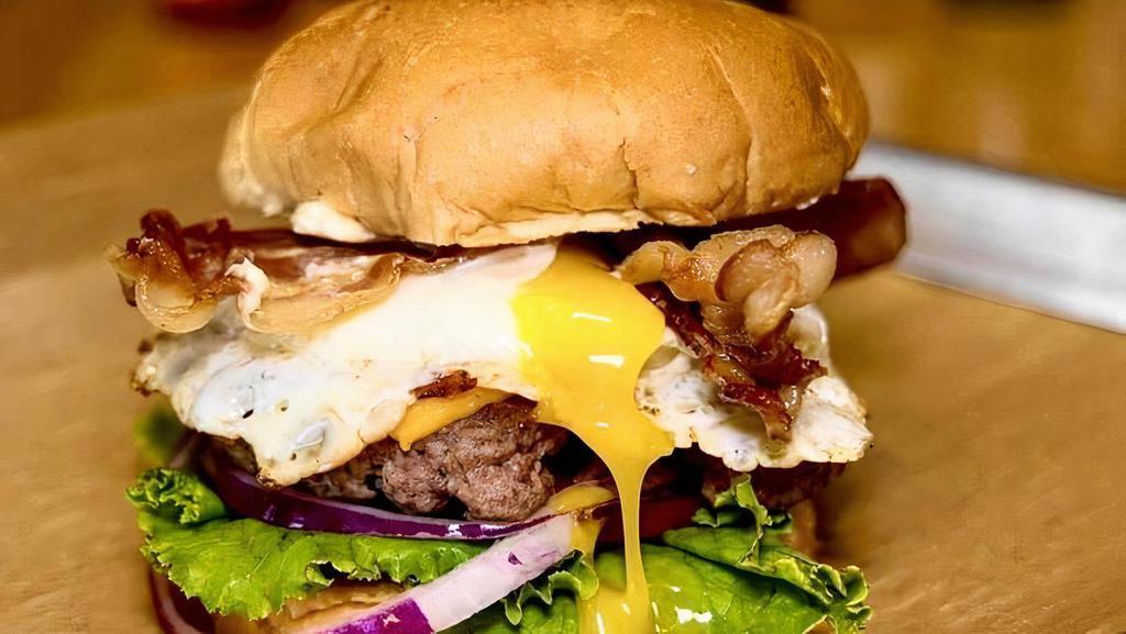 The Bec · Classic Burger with Bacon, Egg, and American Cheese
