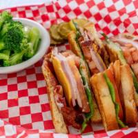 Club  · Ham Turkey bacon lettuce tomato cheese mayo served on wheat or white bread