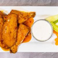 Mango Habenero Wings · 5 stars of heat on these wings!