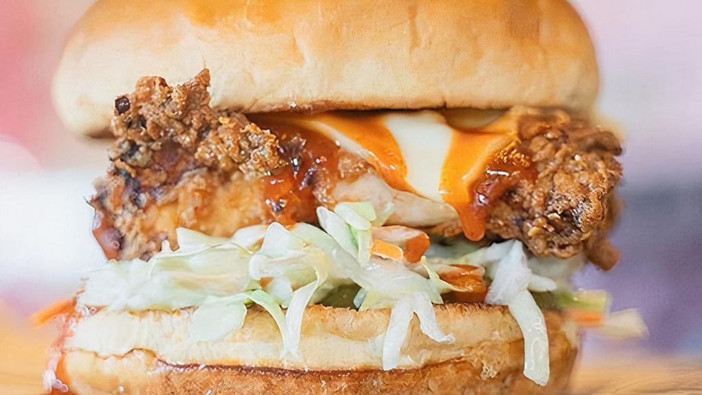 Bird'S Nest · In-House Breaded Chicken Breast, American Cheese, Pickles, Coleslaw, Spicy House Sauce