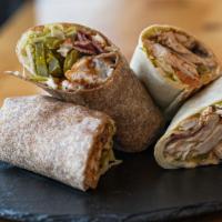 Cbr Wrap · Grilled or Crispy Chicken, Bacon, Ranch, Lettuce, Tomato, Pickles, American Cheese