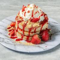 Strawberry Shortcake Stacks · Shortbread, fresh strawberries, strawberry drizzle.
