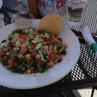 Jones’ Classic Chopped Salad · Finely chopped romaine & iceberg lettuce. Diced chicken, crumbled blue cheese, real bacon cr...