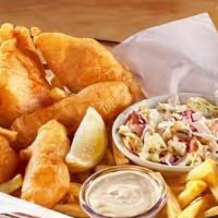 Fish And Chips Lunch · 2 pieces of lightly battered and fried cod