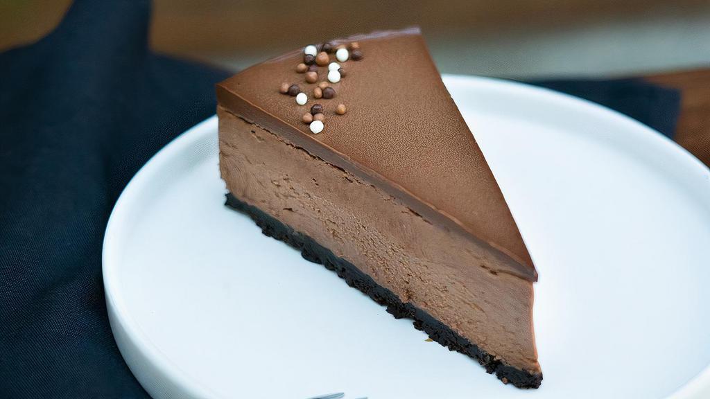 Chocolate Cheesecake · Espresso Ganache / Chocolate Cookie Crust