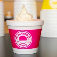 Flavored Ice Cream Cup · Up to three flavors blended into vanilla ice cream. Add toppings for an additional charge.