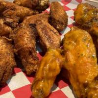 Chicken Wings Boneless · Wing sauces and dry rubs: honey BBQ, spicy BBQ, original, BBQ dry rub, garlic Parmesan, teri...