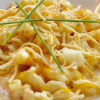 Mac & Cheese · Vegetarian. Cavatappi pasta, smoked gouda cream, cheddar, fontina.