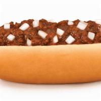 Coney Dog · An A&W original. An all-beef* hot dog, served with our signature meaty chili sauce, onions.