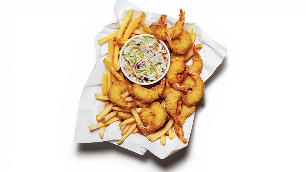 Shrimp & Fries · 1/2 lb. of crunchy shrimp served with fries, coleslaw, and cocktail sauce.