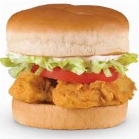 Crispy Chicken Sandwich · Hometown favorite crispy chicken sandwich, served with American cheese, lettuce, pickles, an...