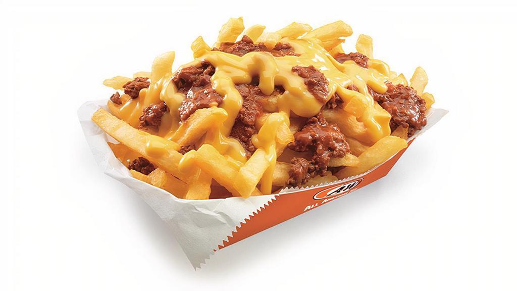 Chili Cheese Fries · Fries loaded up with our signature chili and creamy cheese sauce.