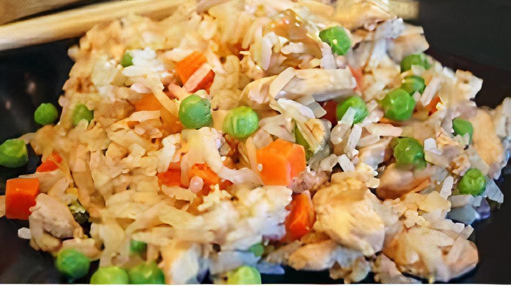 Jasmine Fried Rice Combo Meat And Seafood  · carrots, peas, & onion.  Combo protein