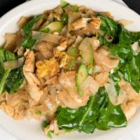 Phad See Ew (Single Protein) · Stir-fried wide rice noodles with egg, broccoli, and carrot.

Chicken, Beef, Pork, Tofu, Shr...