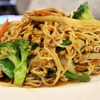 Pad Ba Mee (Combo Protein) · Sautéed egg noodles with broccoli, onion, carrot, green bell pepper, and baby corn.

Chicken...