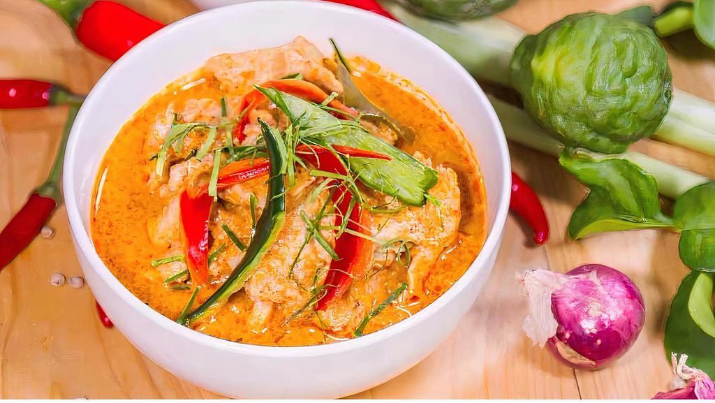 Panang Curry (Combo) · Simmered sweet bell pepper, baby corn, onion, carrot, and potato.

Chicken, Beef, Pork, Tofu, Shrimp, Crabmeat, or Calamari.