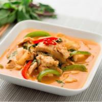 Red Curry (Combo) · Sweet bell pepper, onion, carrot, potato, bamboo shoot, and thai basil.

Chicken, Beef, Pork...