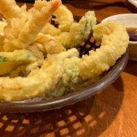 Tempura Appetizer · Battered and deep-fried shrimp and mixed vegetables.