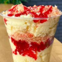 Cheesecake Cup · Choose classic fresh strawberry, Oreo, biscoff or strawberry shortcake topping.