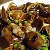 Clam With Black Bean Sauce  · Clams cooked in savory black bean sauce.