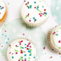 Vanilla Bean · A light and delicious vanilla cake topped with light vanilla buttercream and sprinkled with ...