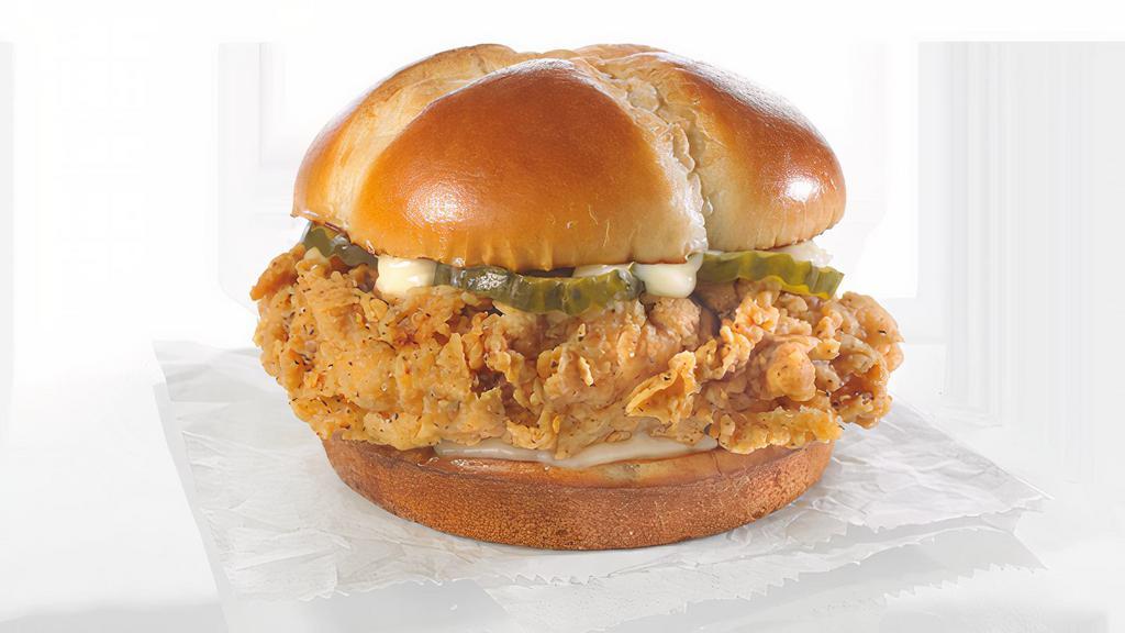 Chicken Sandwich · We crafted a sandwich using our legendary hand-battered chicken filet placed between a honey-butter brushed and toasted brioche bun. Add your choice of mayo or spicy mayo to give it a kick and some crunchy pickles for a taste only Church’s® can deliver. Church’s.® Bringin’ That Down Home Flavor.®
