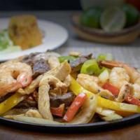 Fajita Mix · Our amazing fajita mix of steak, chicken, and shrimp. A sizzling hot choice accompanied by c...
