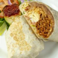 Burritos · Filled with beans, cheese, lettuce, tomato, sour cream, and your choice of meat.