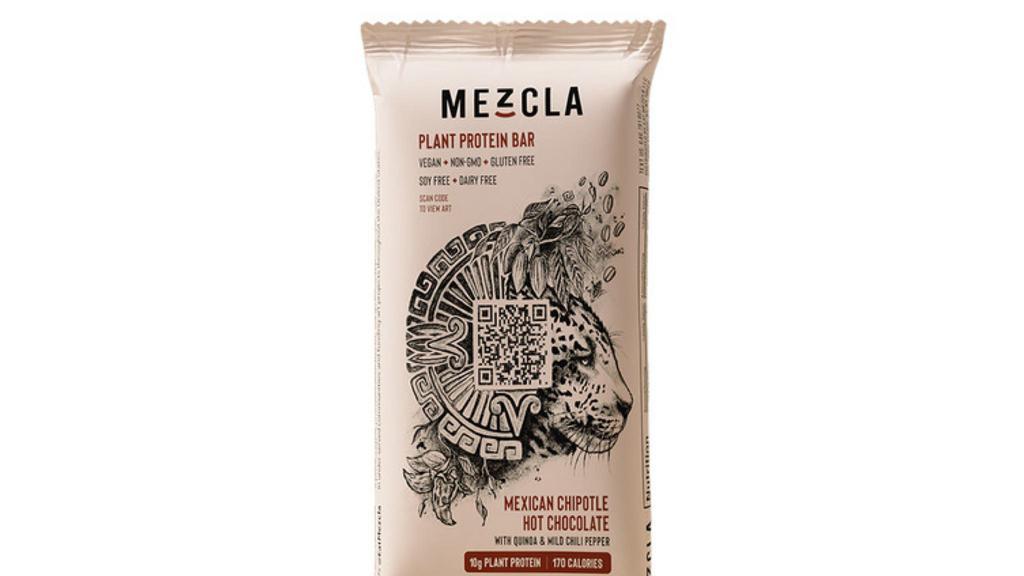 Mexican Chipotle Hot Chocolate · Mezcla-Plant Protein Bar
Vegan, Non-GMO, Gluten-Free
