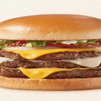 Triple Two Cheese Deluxe 1/2Lb.* Signature Stackburger® · A Signature Stackburger ® with three 100% seasoned real beef patties, topped with perfectly ...