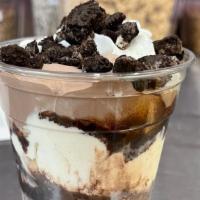 The Black & White Sundae · Heavenly Hazelnut and Marshmallow Overload ice cream, layered in chocolate and vanilla Oreos...