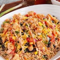 Mexican Bowl · Made with cilantro brown rice, black beans, honey chipotle chicken breast, green onions, cor...