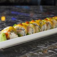 Lobster Dragon (Oven Baked) (10 Pcs) · Creamy lobster, spicy tuna, crab mix, avocado, topped with white tuna, spicy mayo, sweet soy...