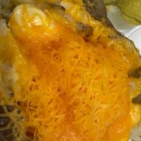 Cheese Spud · Served with margarine and heaped with cheddar cheese.