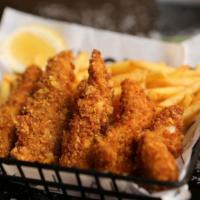Chicken Fingers With Fries · Hot & Crispy Chicken Fingers, seasoned and fried to perfection. Served with a side of Fries.