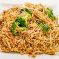 Veggie Fried Rice (No Meat) · Fried Rice, Egg, Garlic, Chinese Greens, Broccoli, Bamboo Shoots, Green & Red Bell Peppers, ...