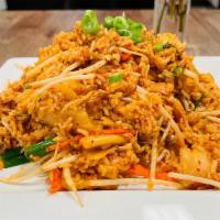 Kim Chi Fried Rice · Fried Rice, your choice of protein, egg, garlic, carrots, green onions, bean sprouts and kim...