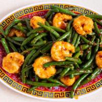 Sauteed String Bean With Shrimp/Chicken Or Beef · Served with white rice.