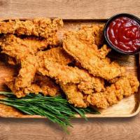 Fried Chicken Strips (14 Pcs) · Crispy tenders in your choice of sauce. Pick from Coleslaw, French fries and onion rings for...