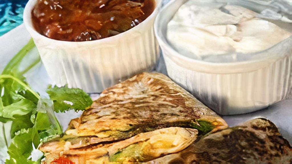 Kid'S Cheese Quesadilla · Served with rice and beans