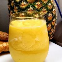 Sunrise Smoothie  · Organic pineapple, organic Ginger, organic turmeric, organic lemon juice and organic bananas.