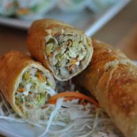 #4 Sue'S Egg Rolls · Sue’s Famous State Fair Egg Rolls, stuffed with beef, onions, cabbage & carrots.