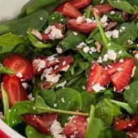 Xtro Spinach & Feta Salad · Fresh baby spinach, grilled chicken, tomato, red onion, cucumber, sweet peppers, mushroom, t...
