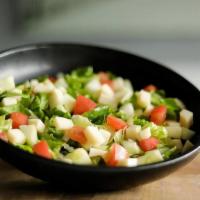 Garden Salad · romaine with provolone cheese, cucumbers, and tomatoes, with your choice of dressing
