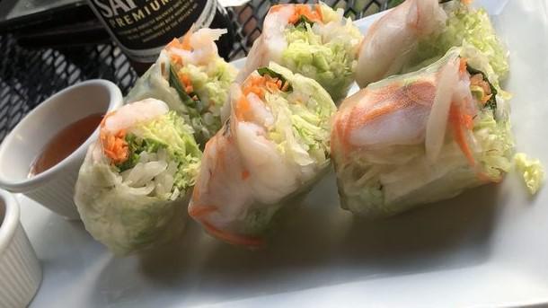 Fresh Salad Roll · Vegetables rolled in rice paper wraps. Chicken, tofu or shrimp.